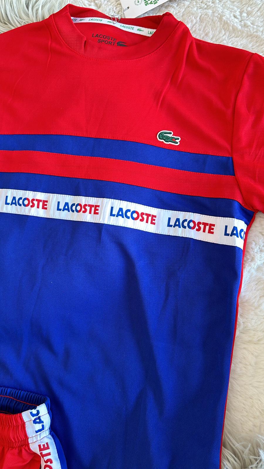 Conjunto Lacoste Rojo y Azul