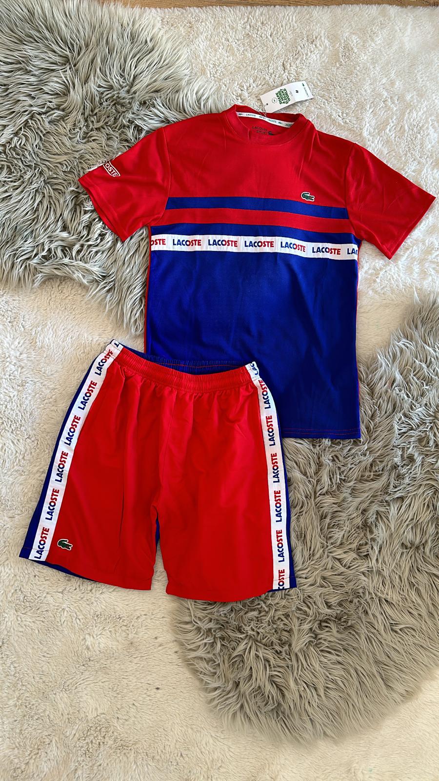Conjunto Lacoste Rojo y Azul