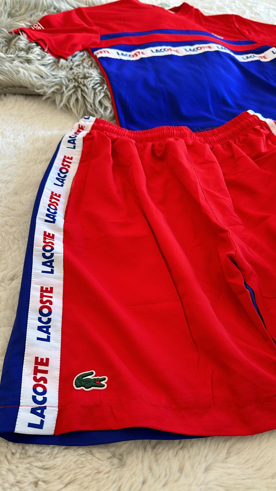 Conjunto Lacoste Rojo y Azul